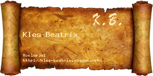 Kles Beatrix névjegykártya